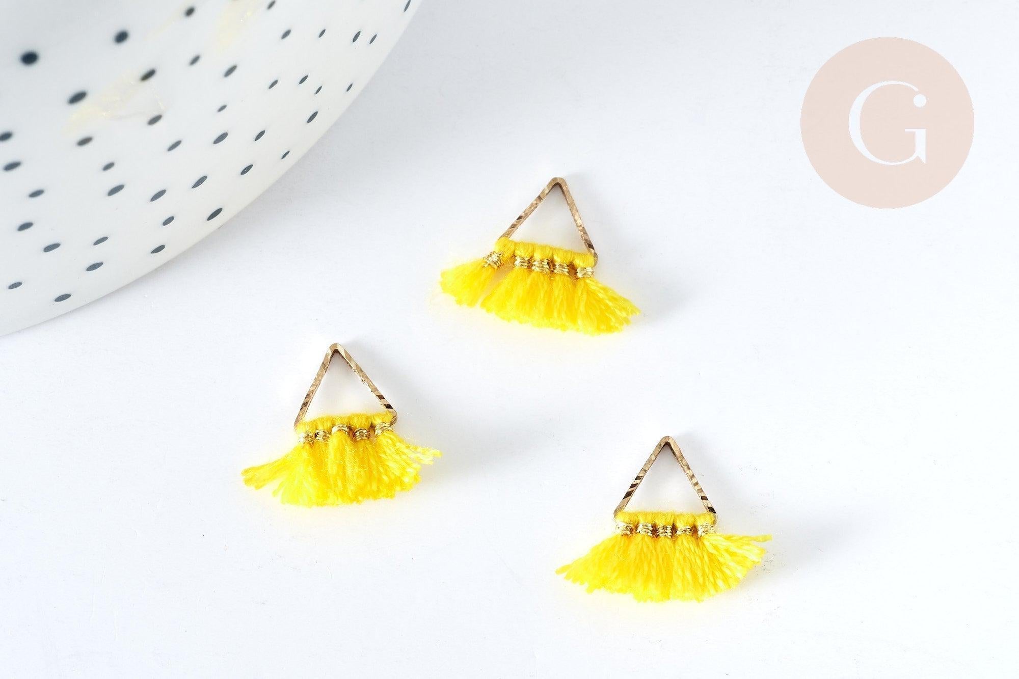 Gingerlily Breloque pompon G8215 jaune laiton doré 15mm x1