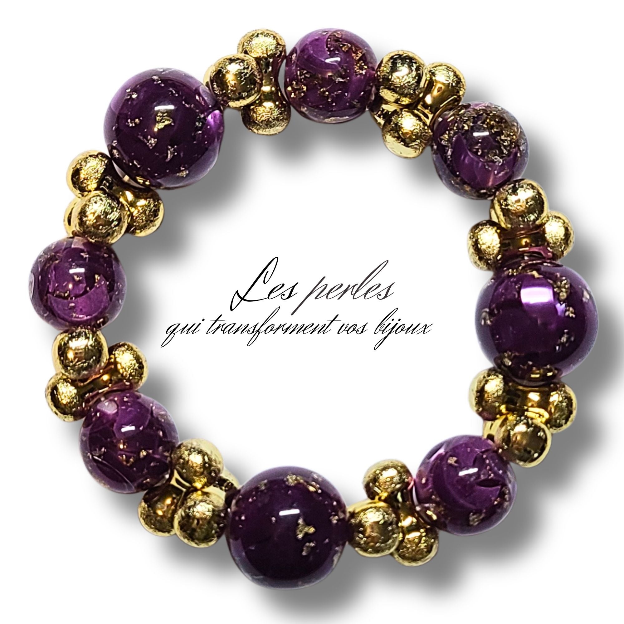 ARTSHOP Boules 315 perles violet murano 16 mm x15
