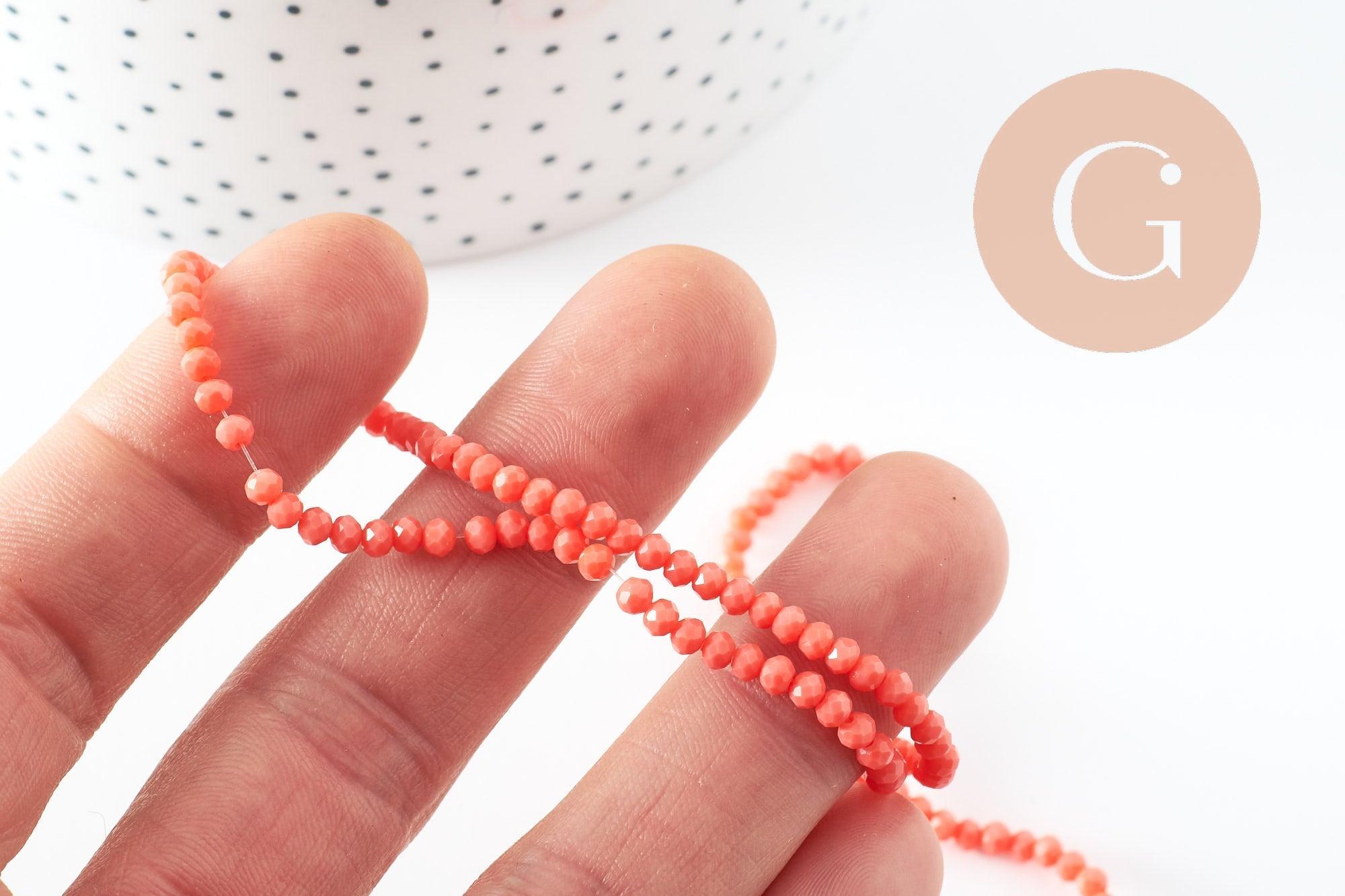 Gingerlily Perles bijoux DIY G9822 abacus cristal rose 41cm