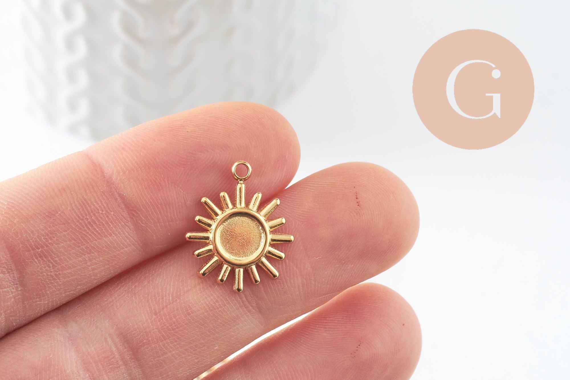 Gingerlily Pendentifs G9857 pendentif soleil doré 6 mm x2