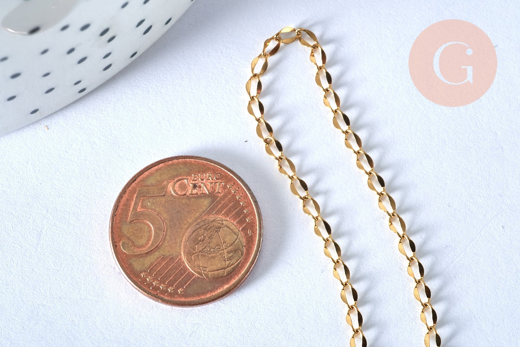 Gingerlily G3646 chaîne collier acier doré 14k 2mm 45cm