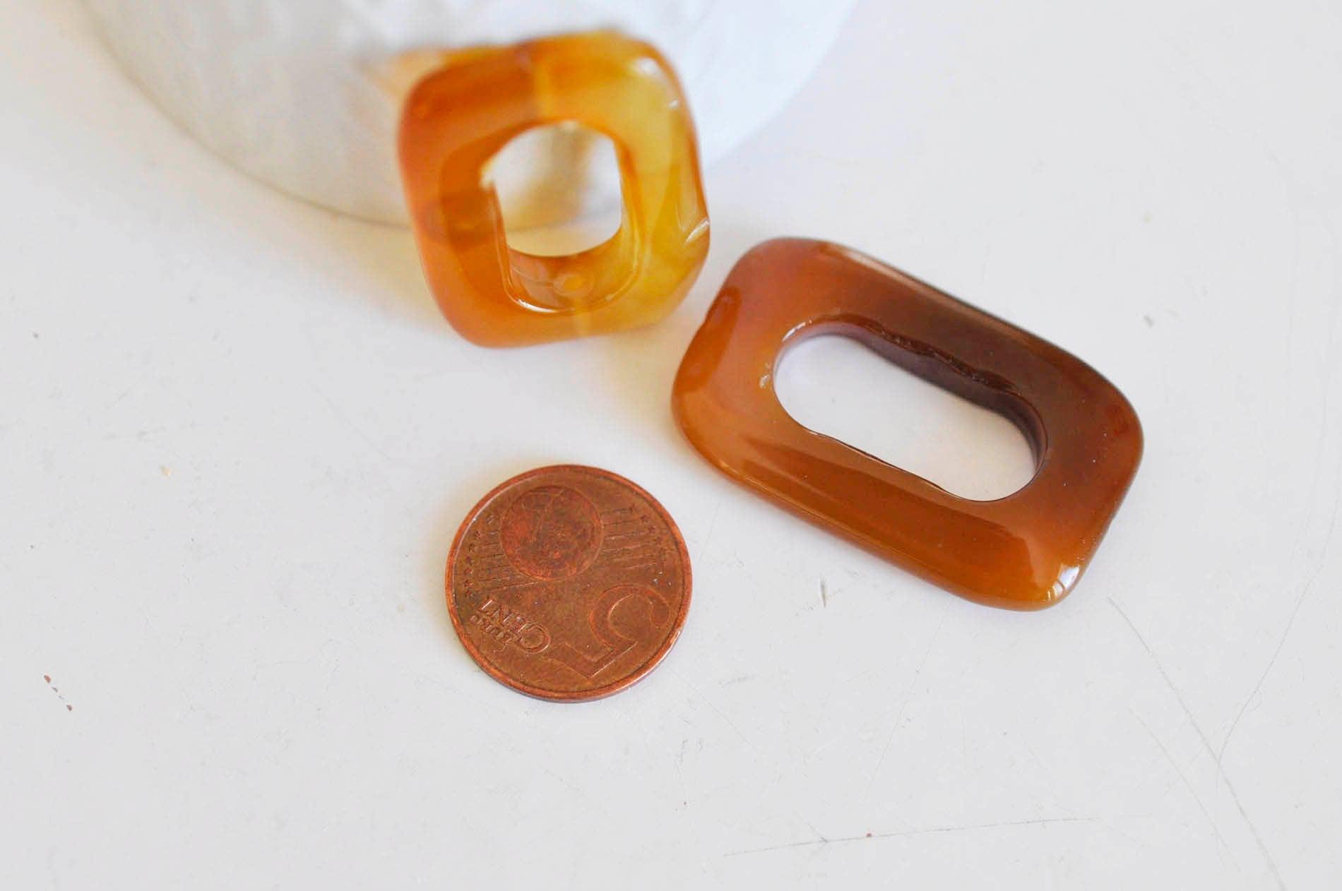 Gingerlily pendentif rectangle G0715 agate beige 40mm x1