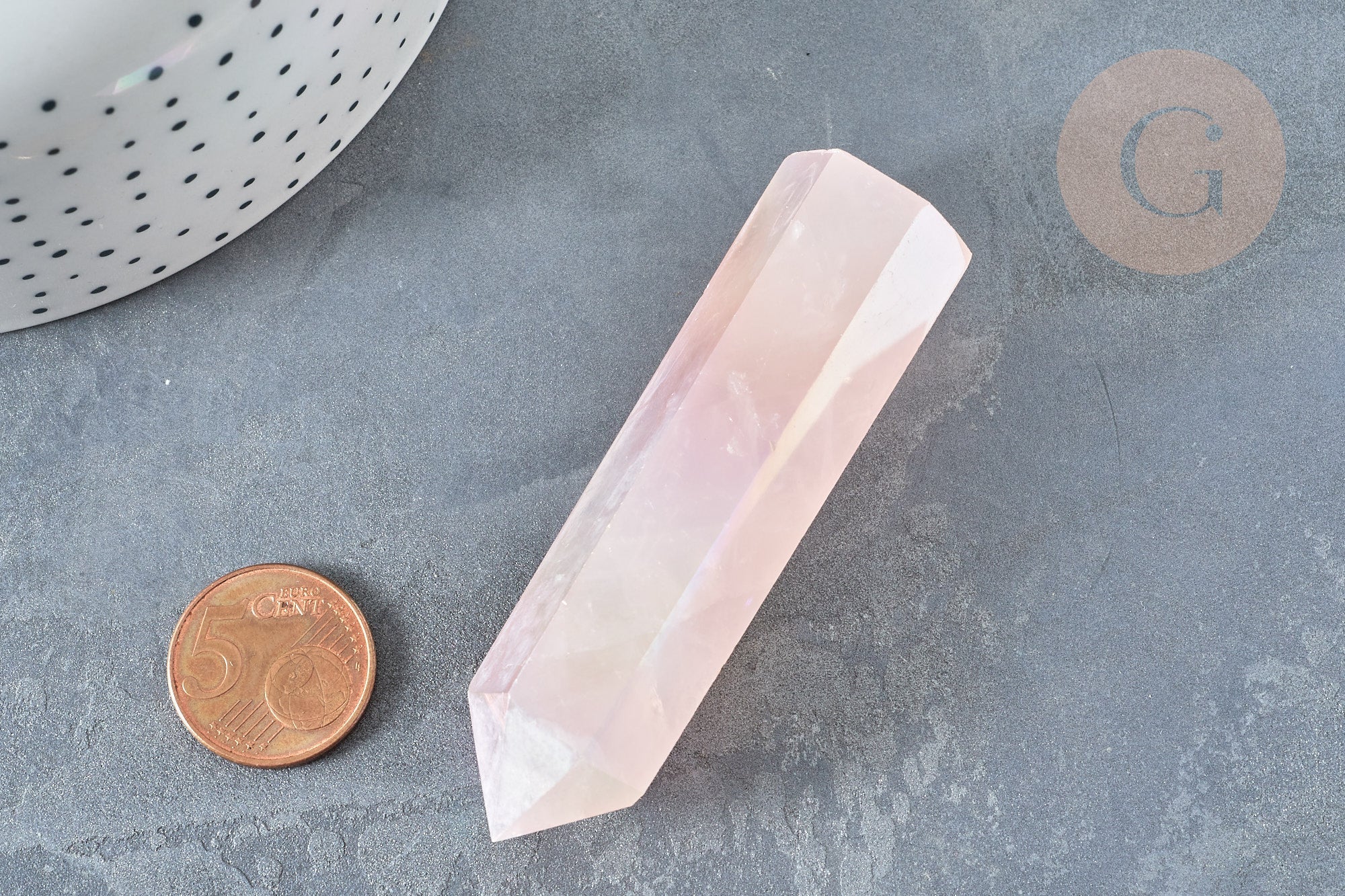 Gingerlily G7211 pointe quartz ange aura rose 71-80mm x1