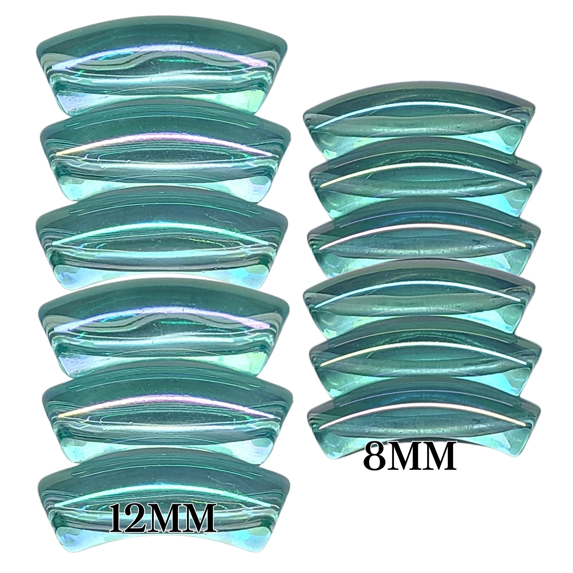 ARTSHOP Tubes 8MM 387 Perle Tube Incurvé Turquoise AB x1