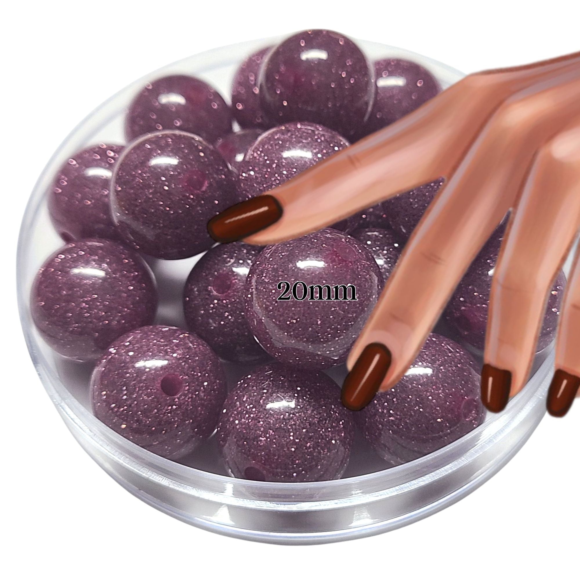ARTSHOP Boules 20MM 74 boules glitter mauve x10
