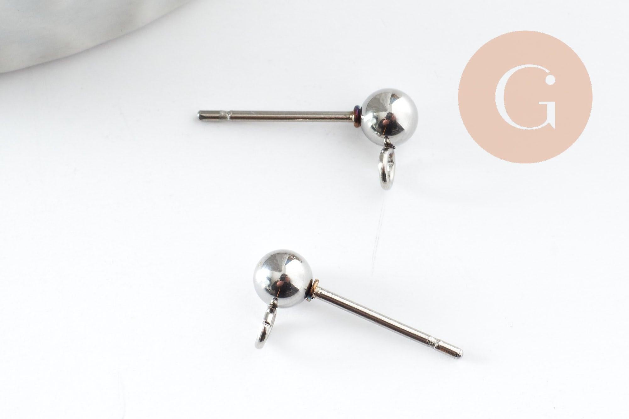 Gingerlily G9646 clous puces oreille acier 15mm x10
