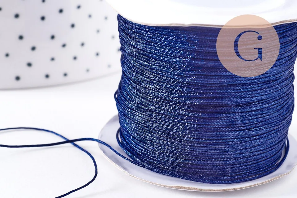 Gingerlily Cordon bleu marine tressé polyester 0,6mm 1m