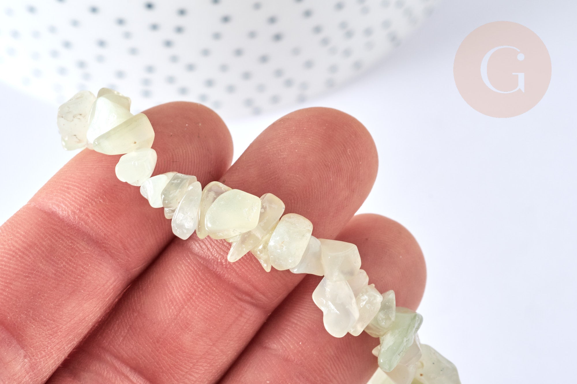 Gingerlily Bracelet élastique chips jade naturel 50mm x1