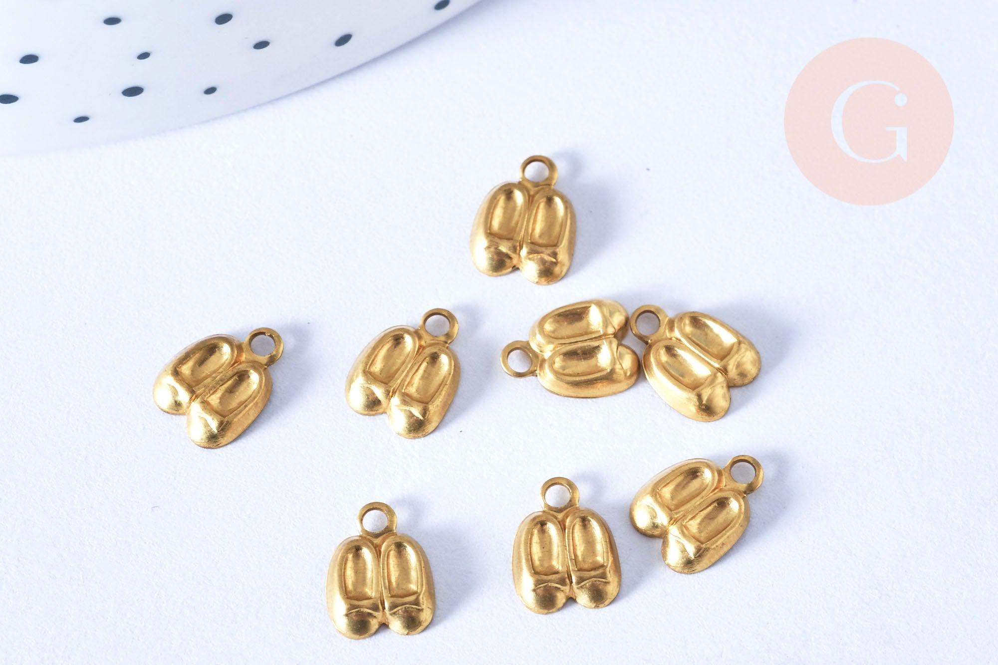 Gingerlily Pendentifs G6552 breloque ballerines laiton brut 7mm x5