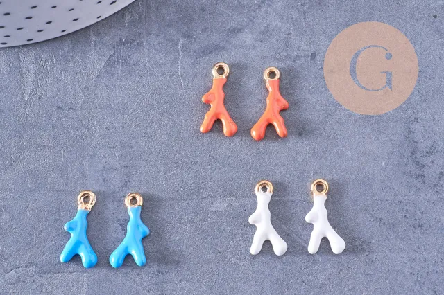 Gingerlily Pendentifs G10638 Pendentif Corail Orange 20mm x2