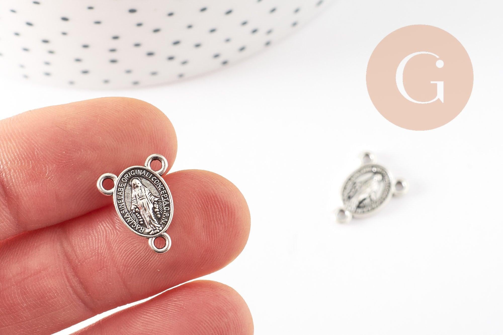 Gingerlily Médaille Vierge Marie ovale 15,3mm pendentif x2