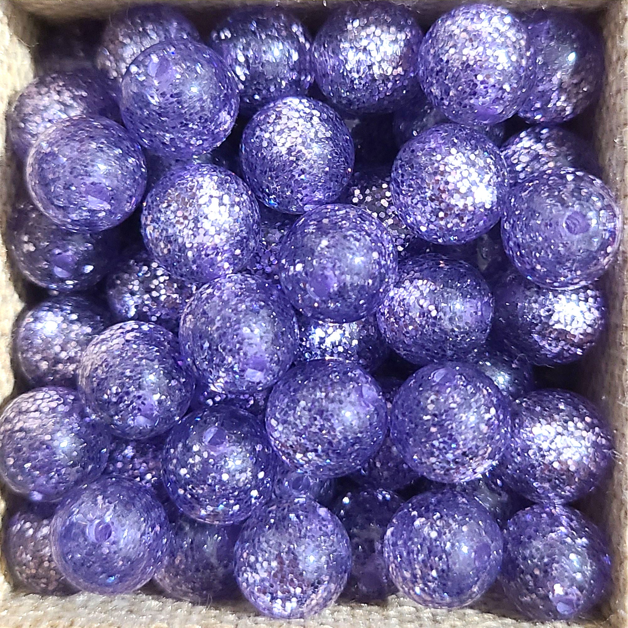 ARTSHOP Boules Glitters 1011 perles rondes 10mm mauve x10