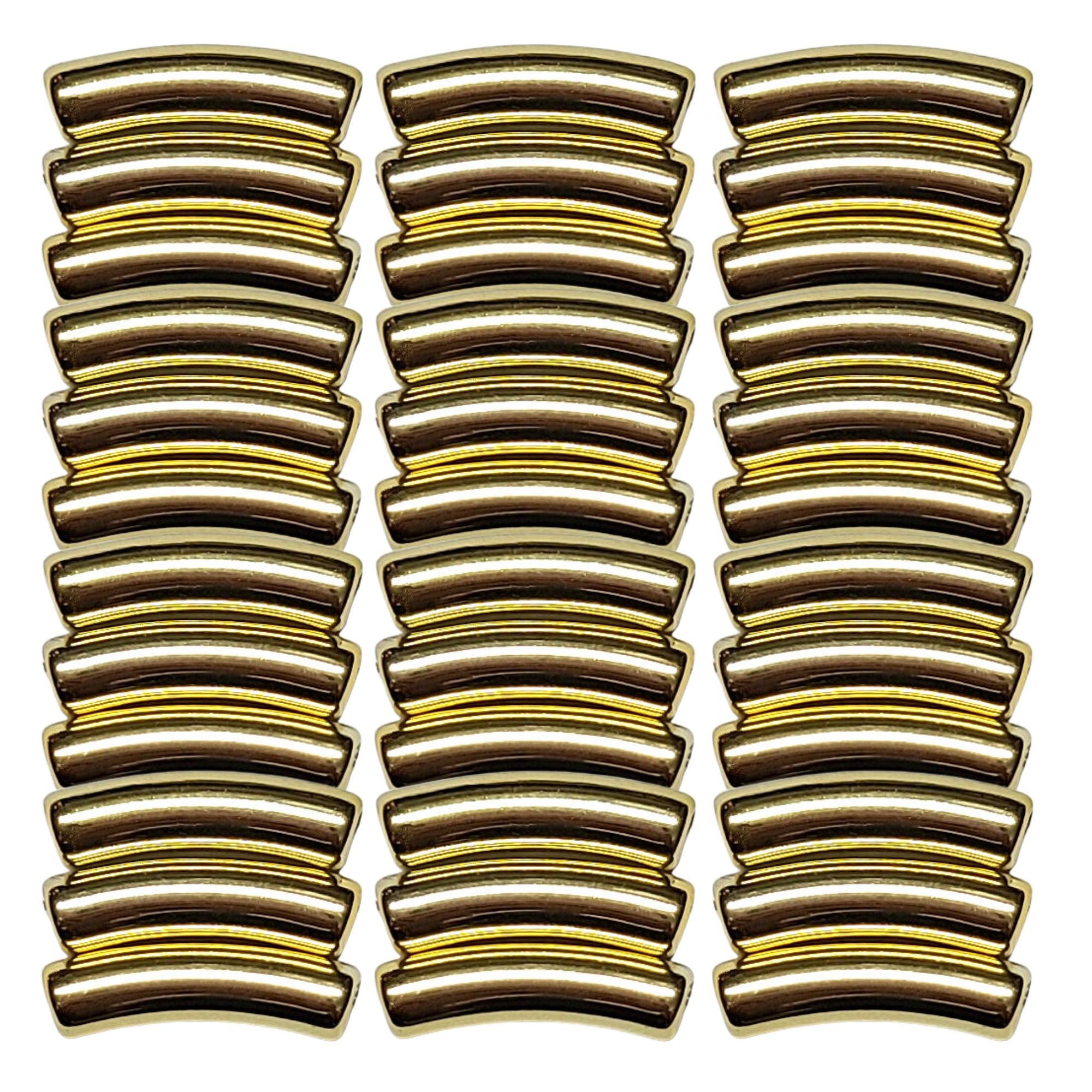 ARTSHOP TINY 48 tube incurvé doré perles 5mm x10