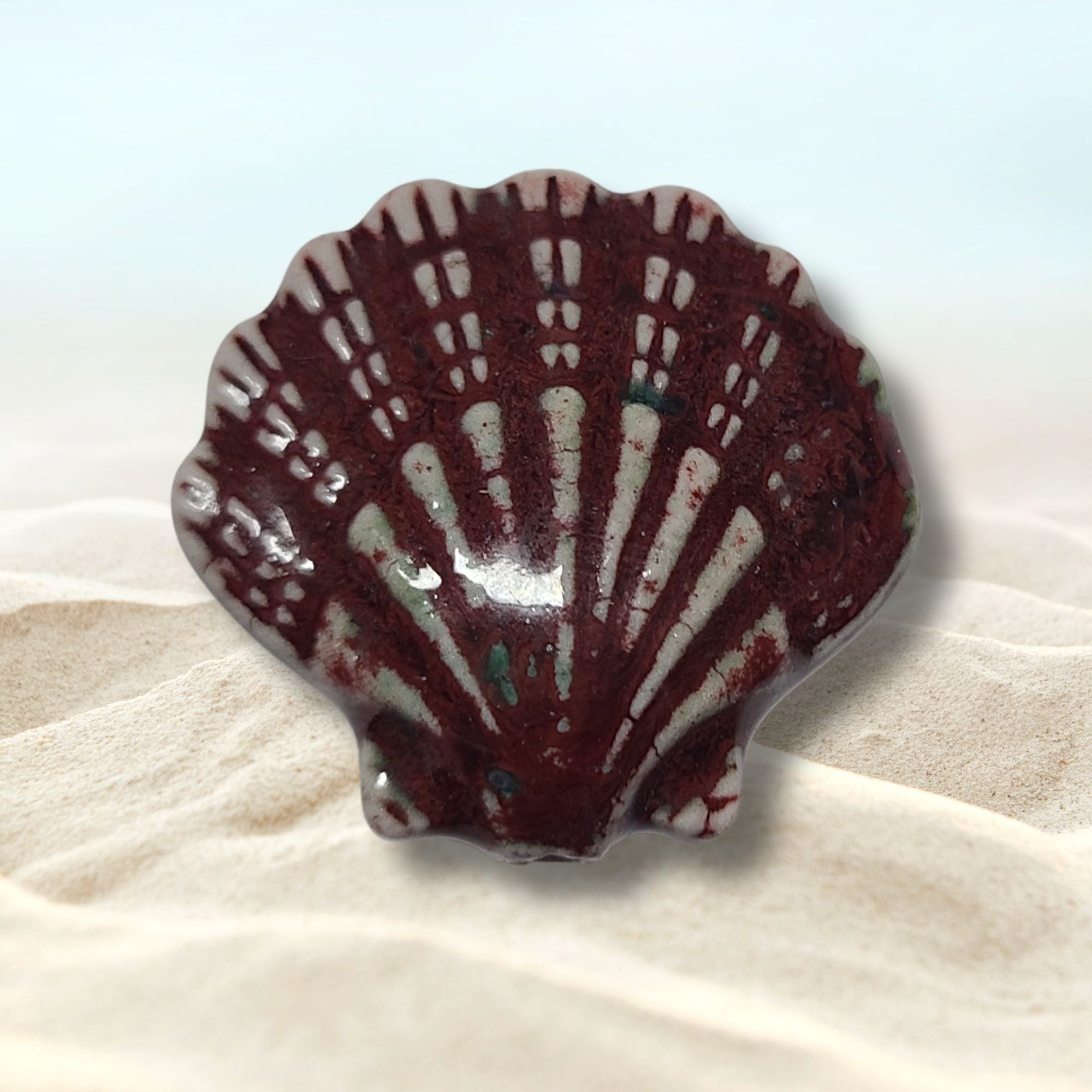 ARTSHOP 6 coquillage céramique chocolat 30MM x1 perle