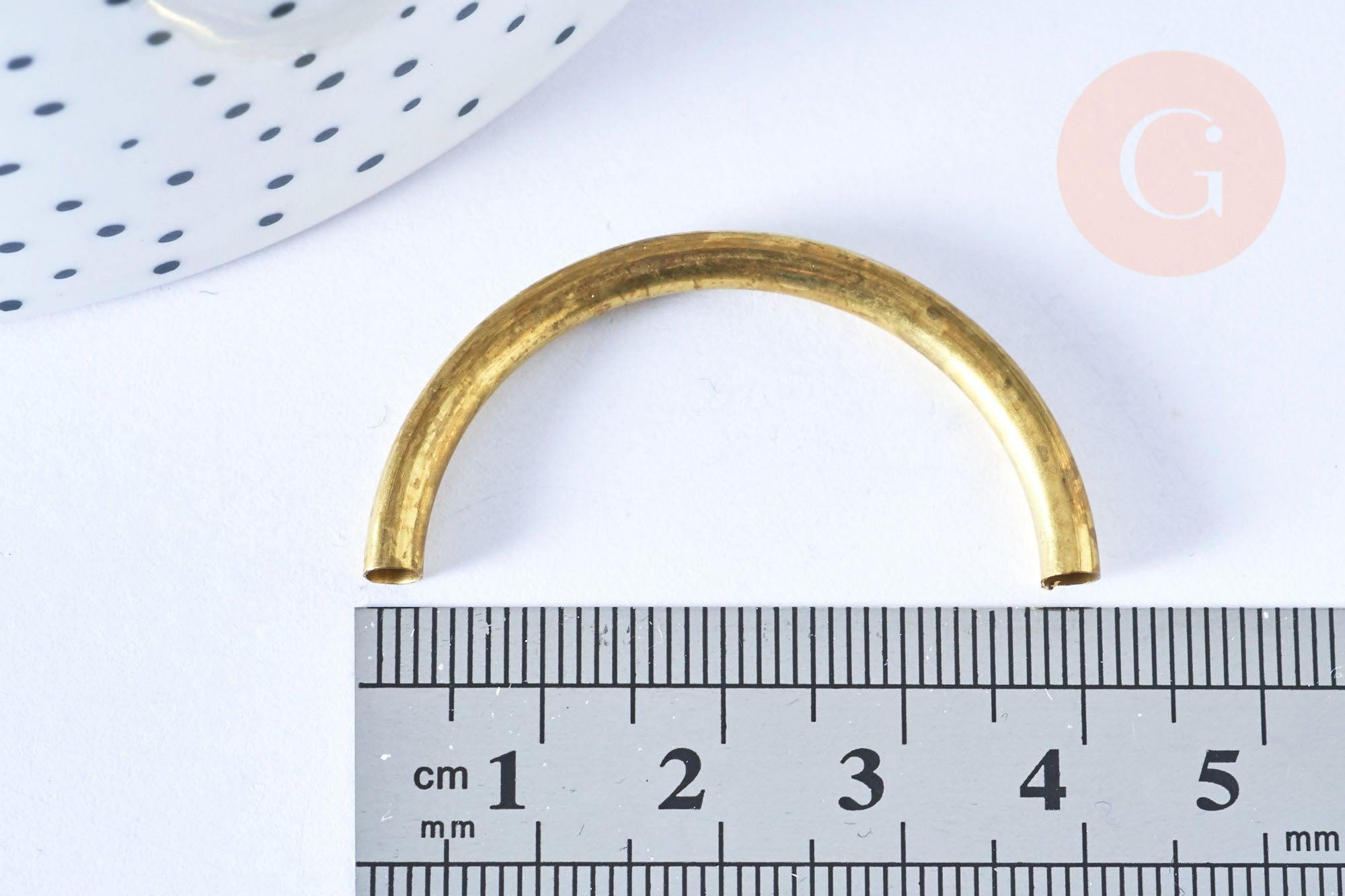 Gingerlily Perles perle tube arc laiton brut 4cm x2 G6561