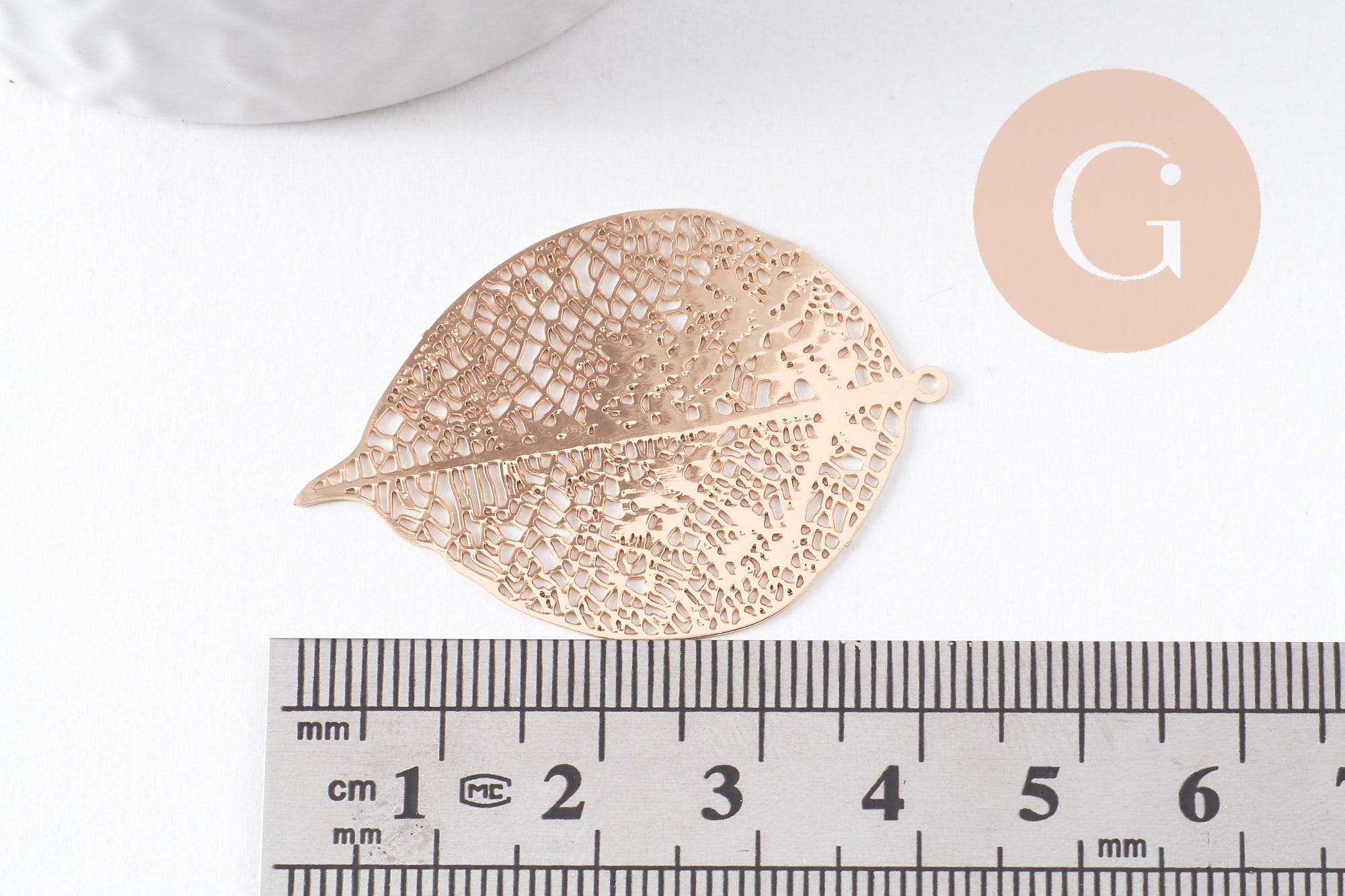 Gingerlily Pendentif estampe G10350 feuille dorée 42.5mm x2