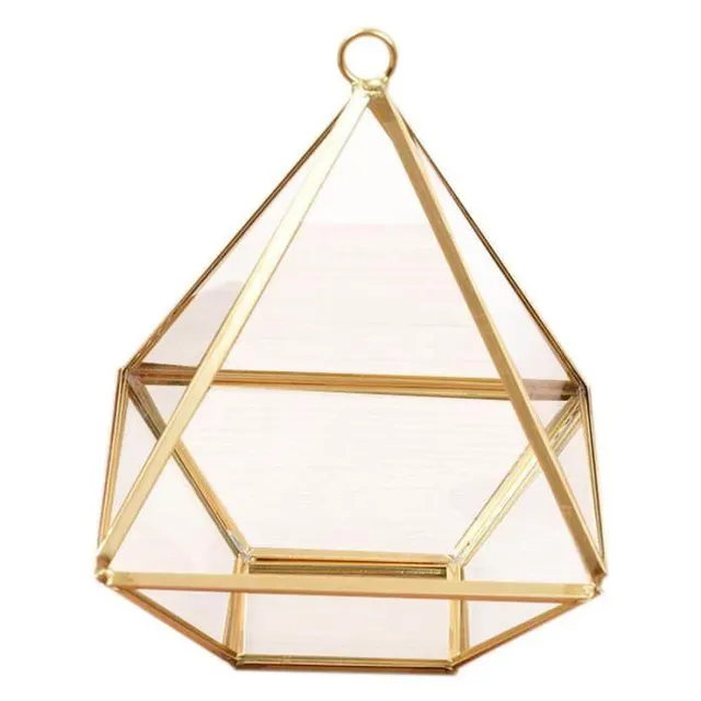 Gingerlily boîte diamant G2342 boîte verre doré 15cm