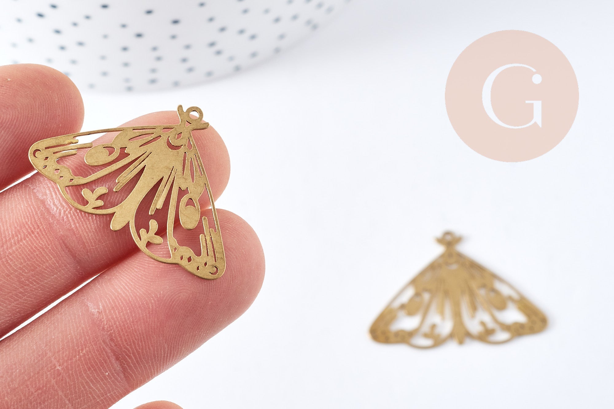 Gingerlily Perles Pendentif Papillon G9251 breloque laiton brut 34mm x1