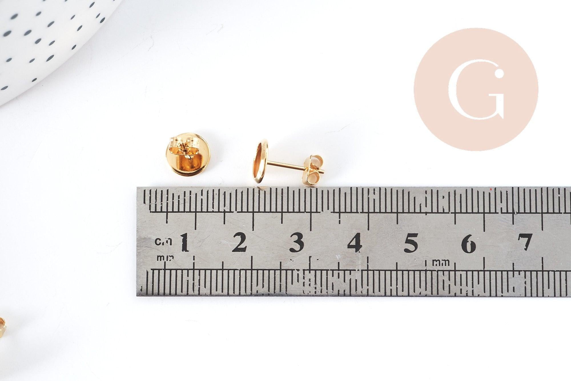Gingerlily Supports puces G8922 laiton doré cabochon 6mm