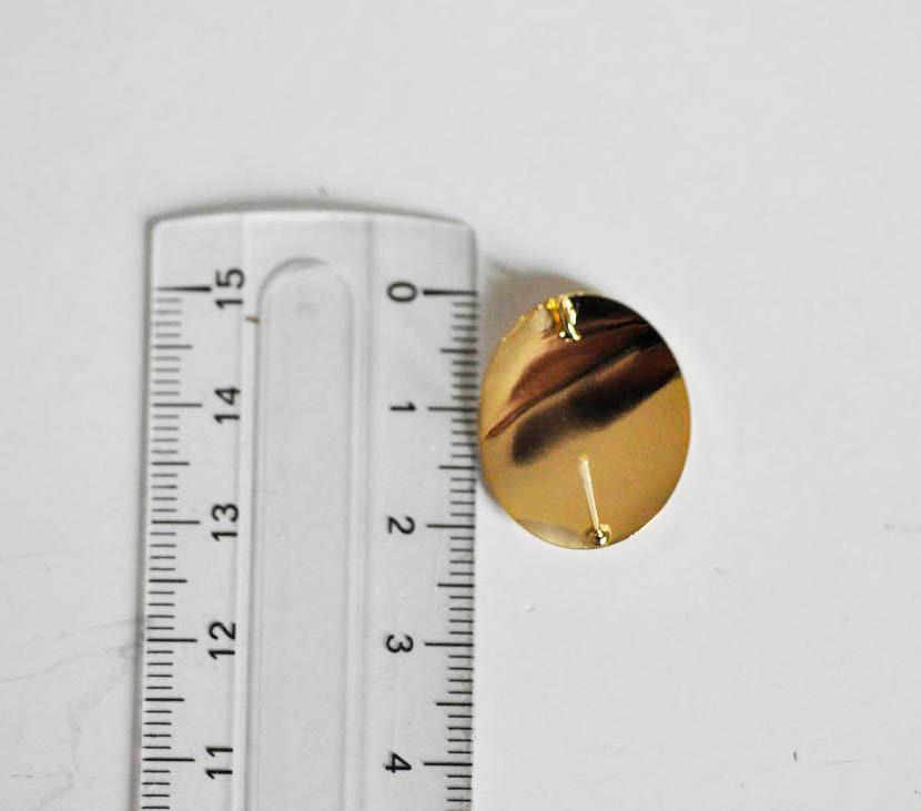 Gingerlily G2477 supports boucles puce rond doré 18K 22mm x2