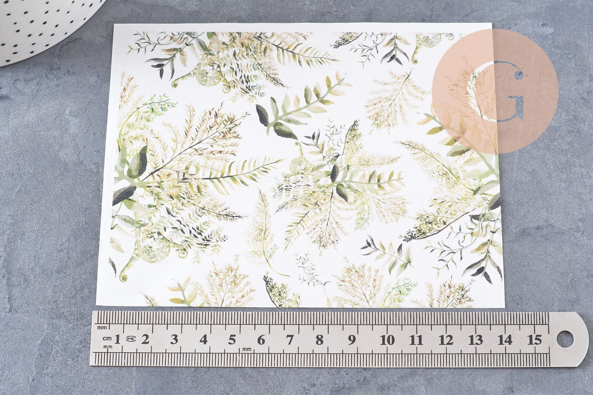 Gingerlily Pâte polymère G10775 feuille transfert fougères 14x10