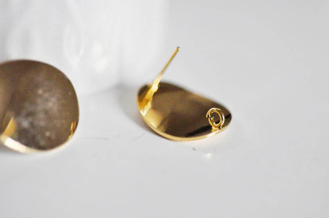 Gingerlily G2477 supports boucles puce rond doré 18K 22mm x2