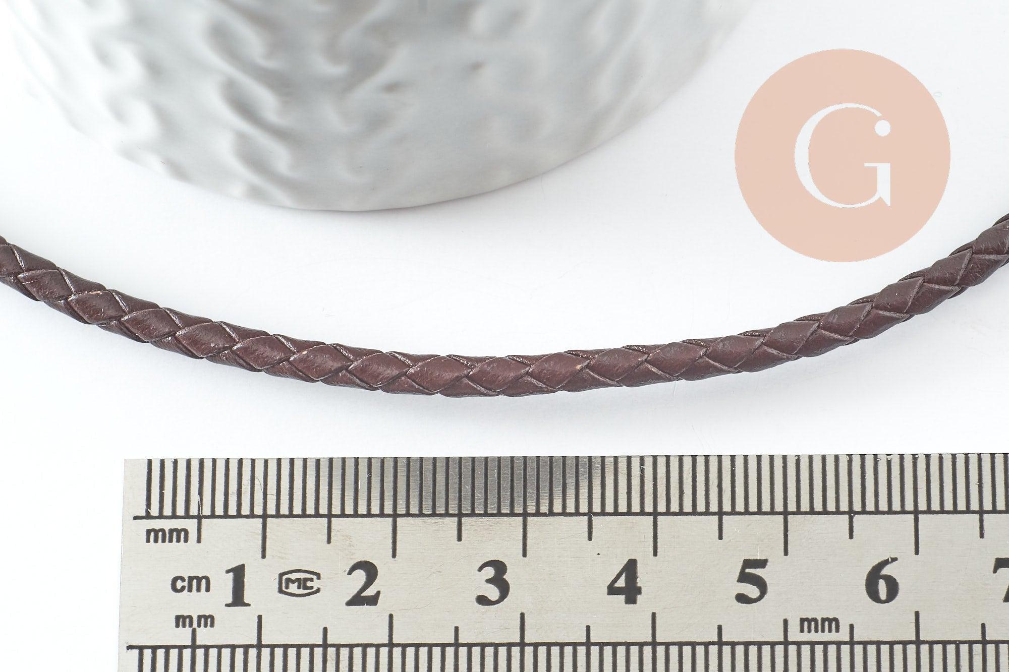 Gingerlily Accessoires bracelet cuir cacao acier 21.5cm x1