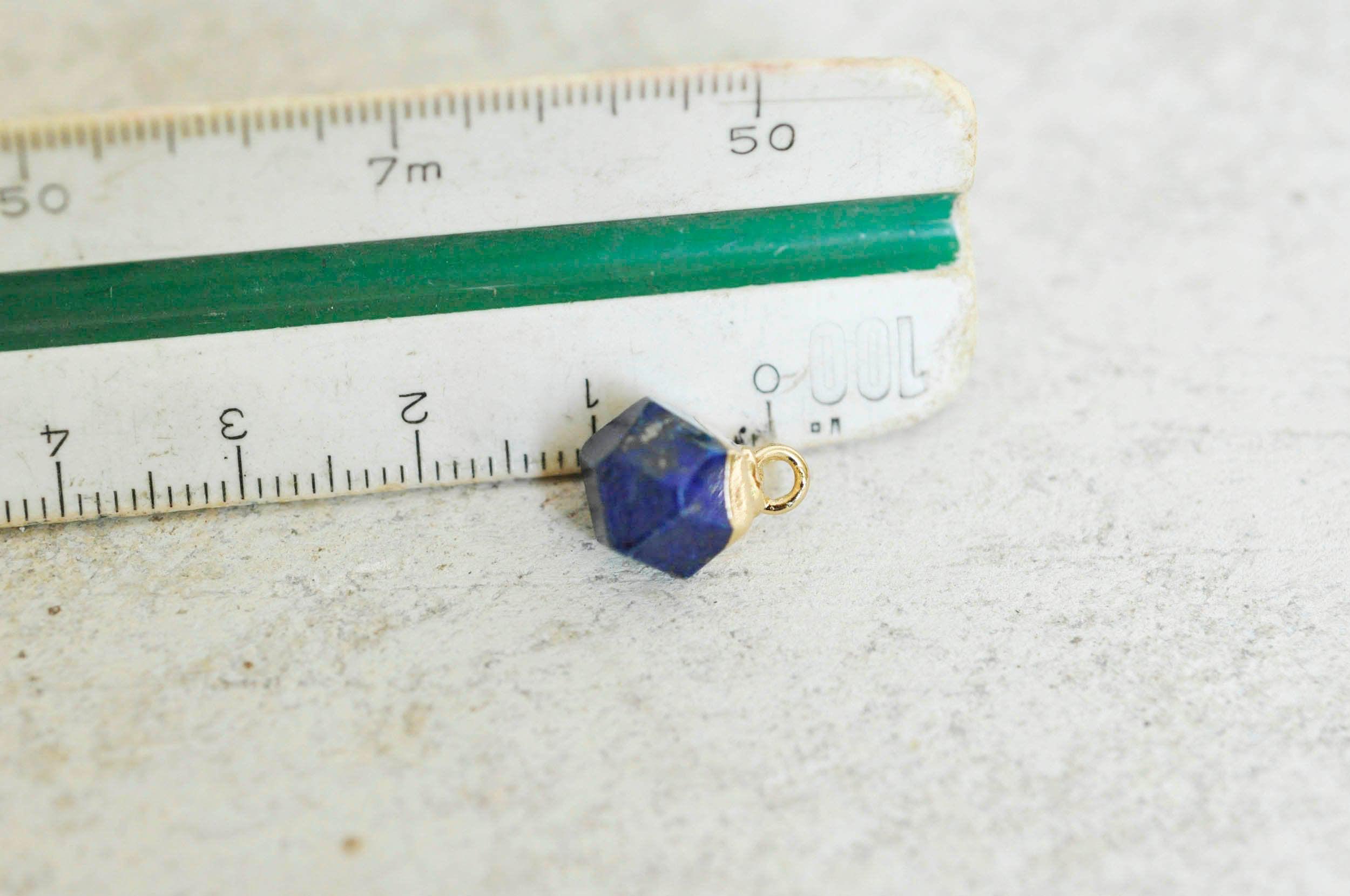 Gingerlily Pendentif hexagone lapis lazuli 11mm pierre bleue x1