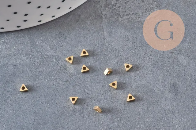 Gingerlily Perles pour bijoux DIY triangle G11321 laiton brut 3mm x10