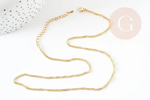 Gingerlily Chaînes G9240 collier maille singapour dorée 45/50cm
