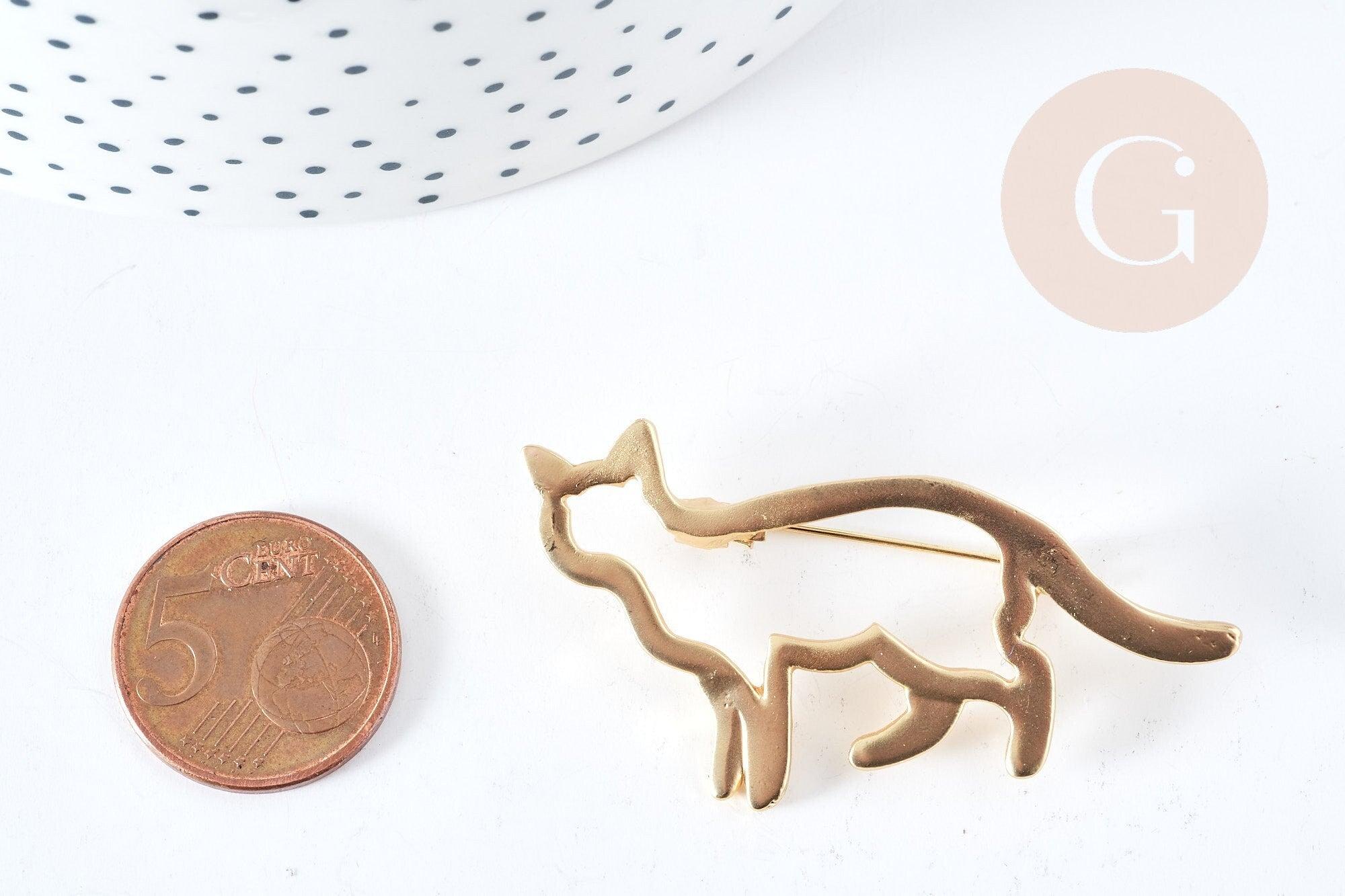 Gingerlily Broche chat zamac doré 54mm x1
