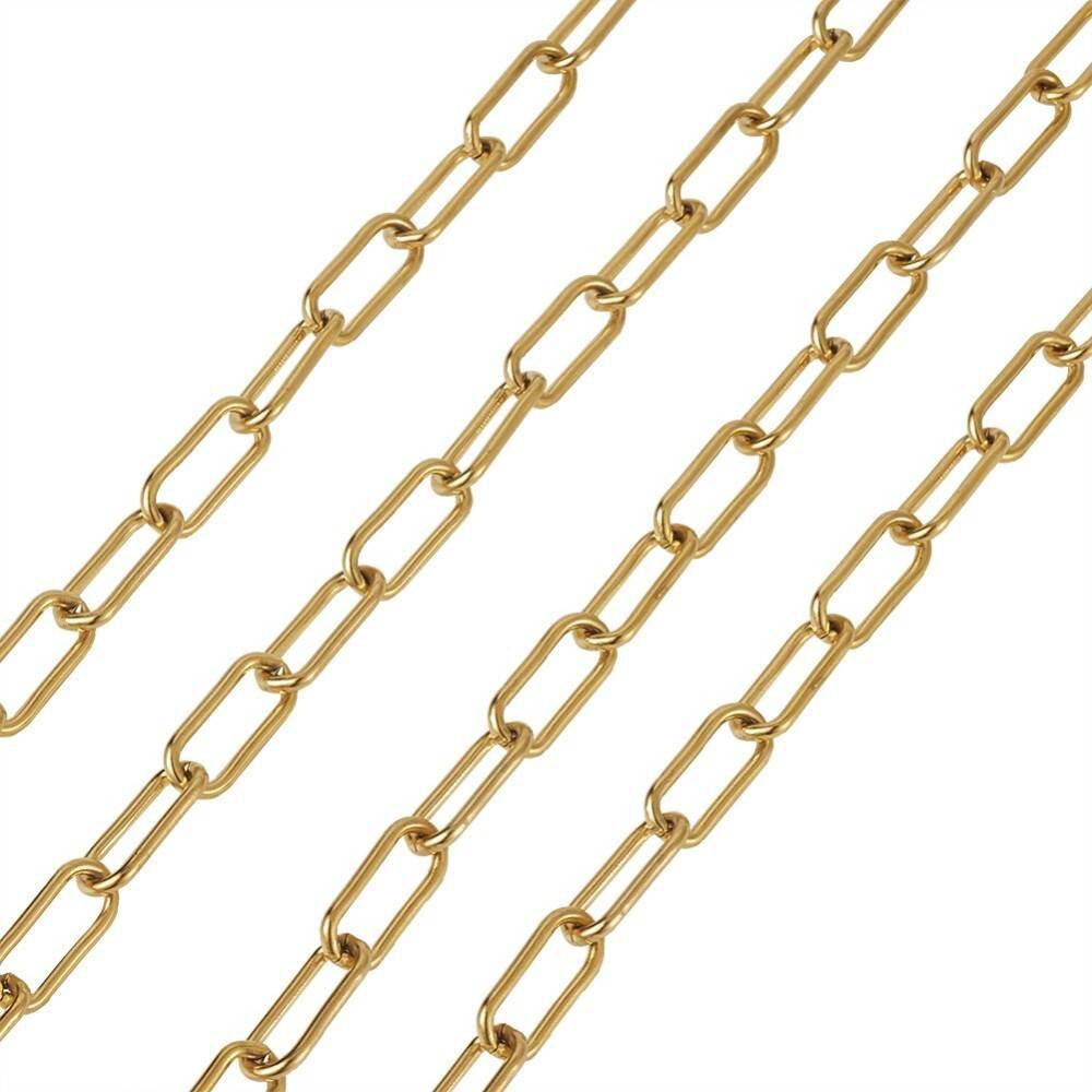 Gingerlily Chaînes G2408 chaîne acier doré 1 m 17x7mm