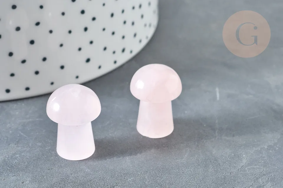 Gingerlily Pierres G7511 Champignon Quartz Rose 21mm x1
