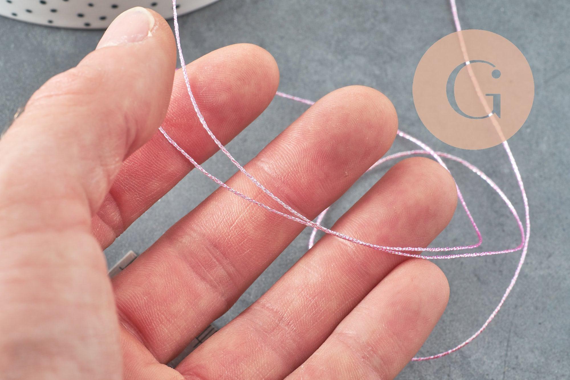 Gingerlily Fil Rose Irisé Métallisé 0.6mm 5 Mètres