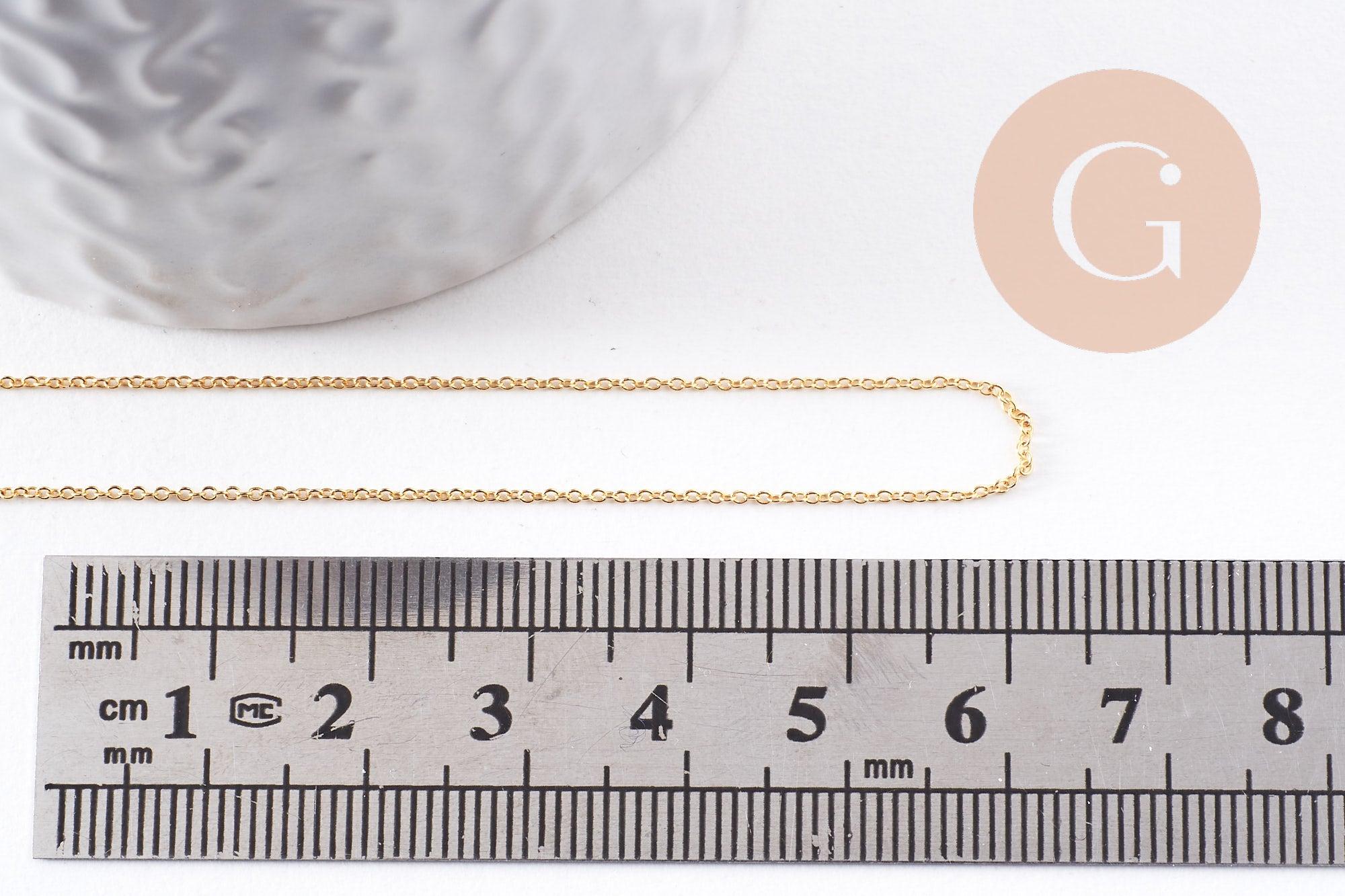 Gingerlily Chaîne forçat laiton doré 16K 1 mm 1 mètre