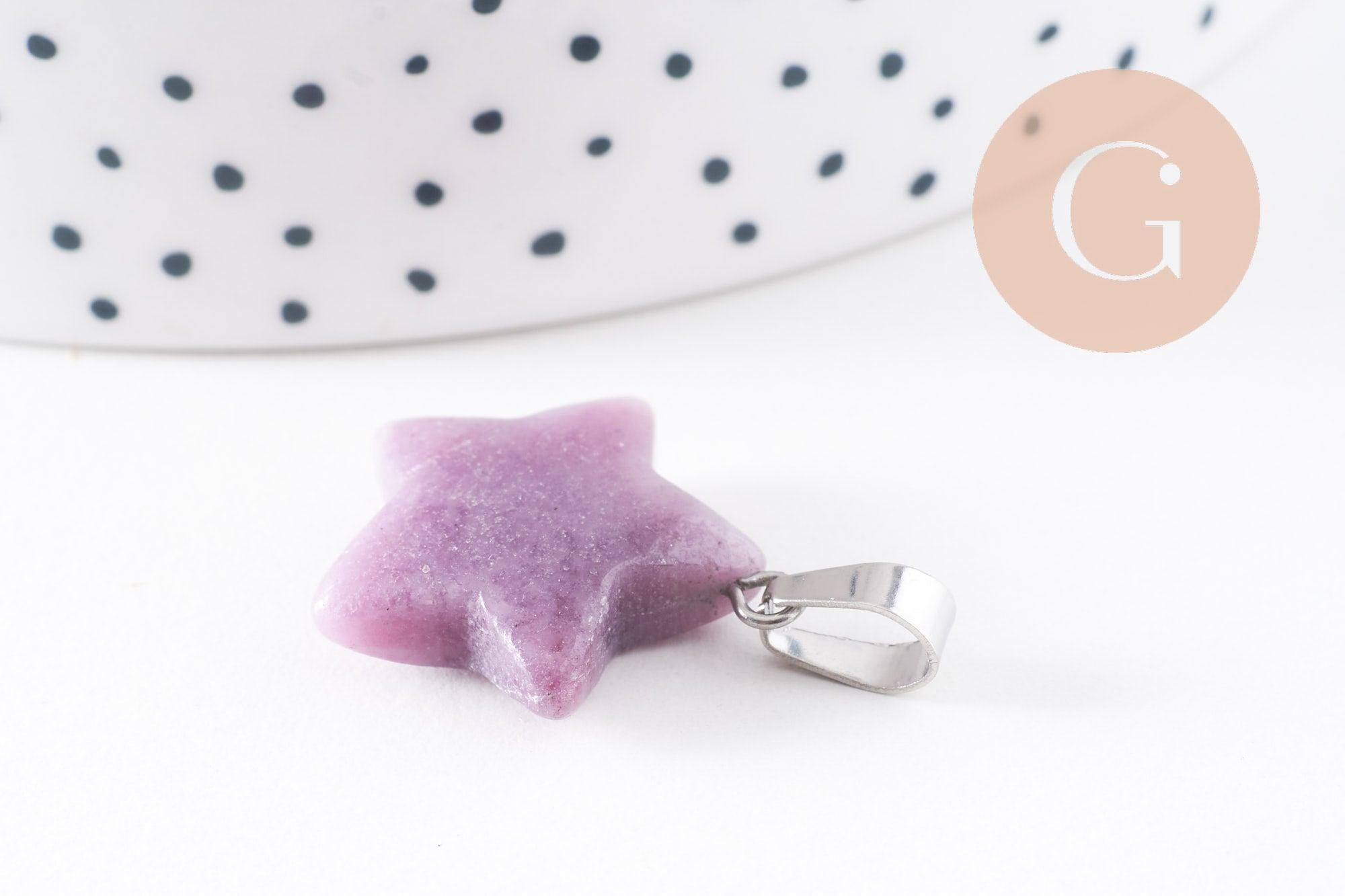 Gingerlily Pendentif étoile lépidolite violette 22mm x1 G10071