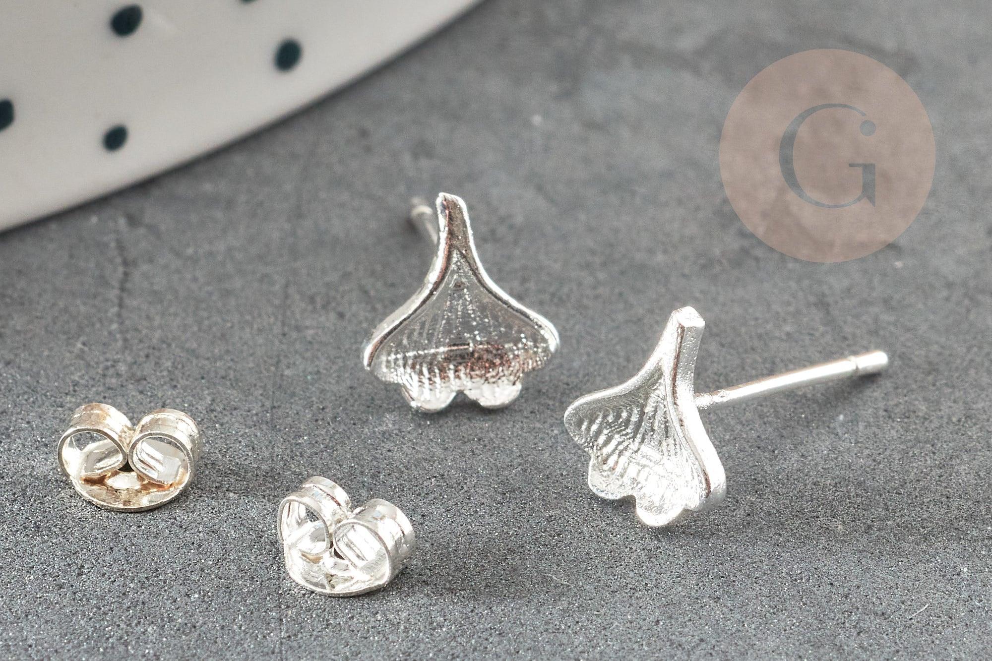 Gingerlily G9250 puces feuille ginkgo argent 925 paire