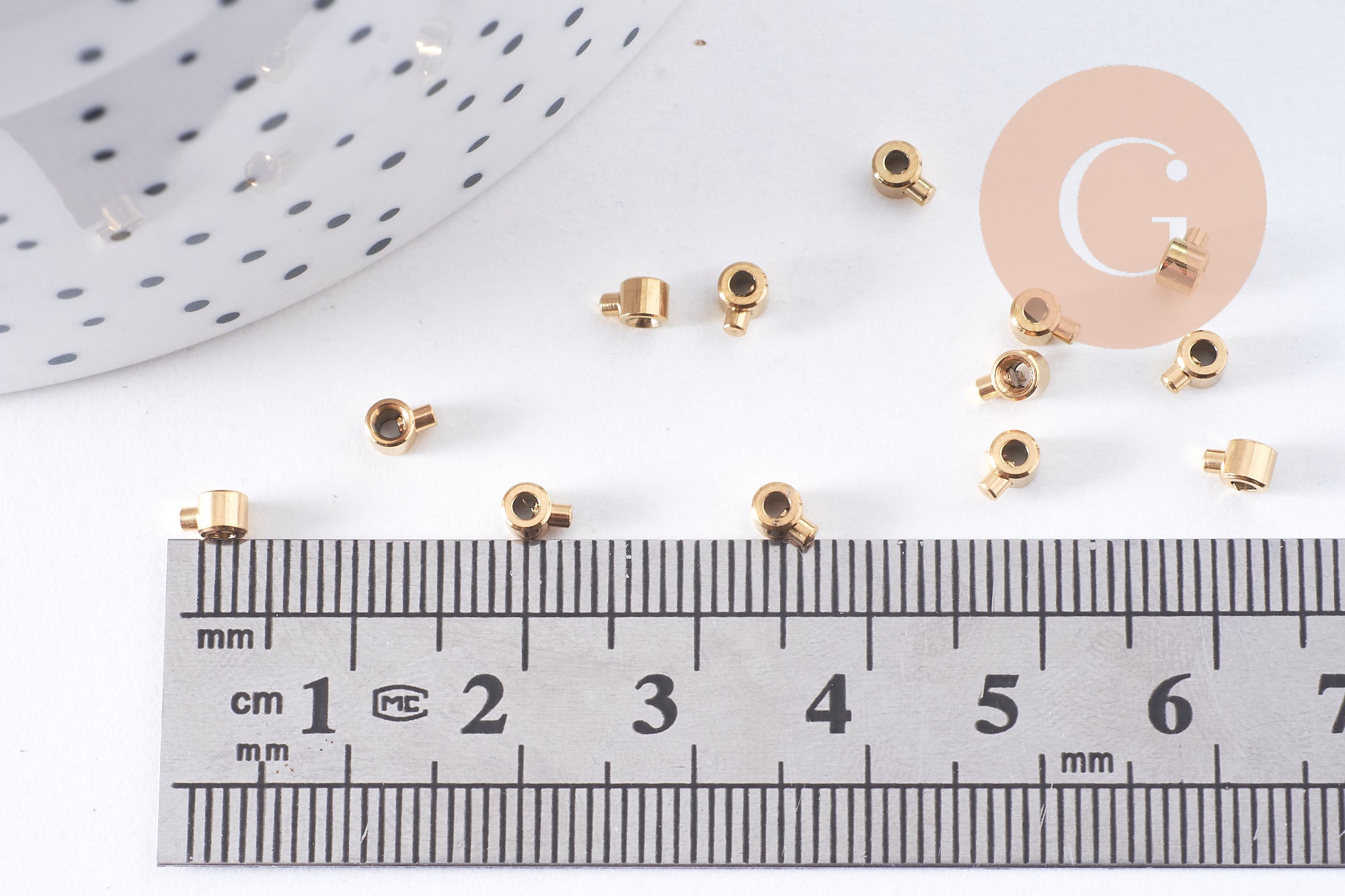 Gingerlily Perles G10748 perles à écraser tube doré 3,5mm x5
