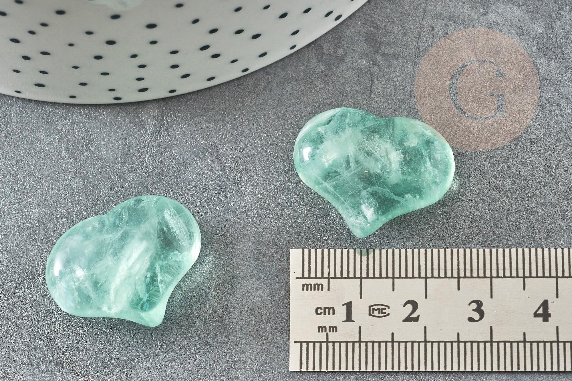 Gingerlily Pierres G5701 coeur fluorite naturelle 25mm x1 vert