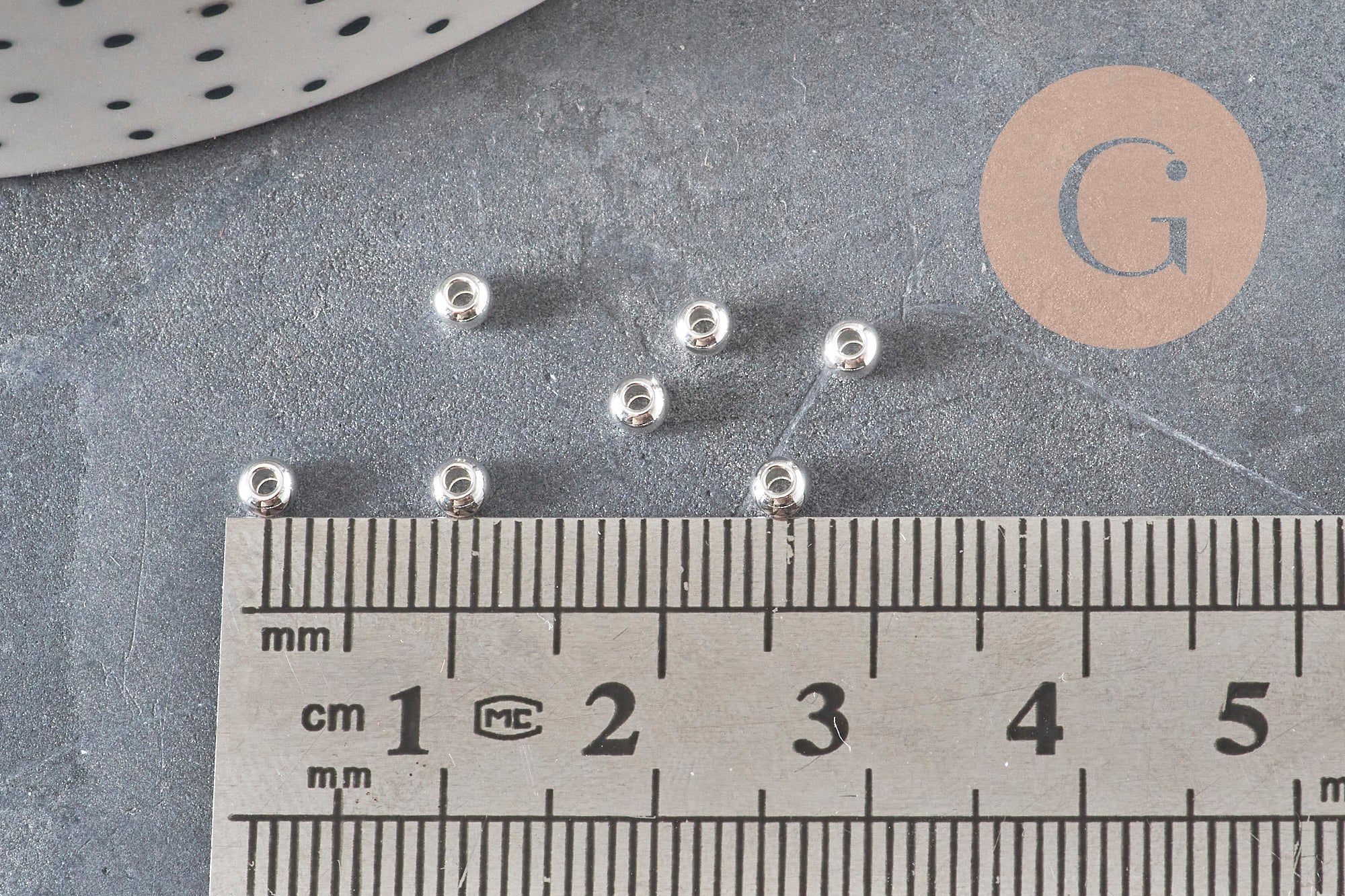 Gingerlily Perles DIY perle ronde acier 3mm x10 argenté G11349