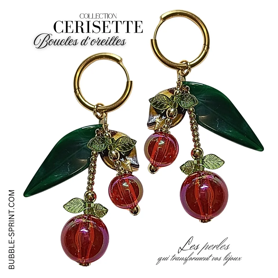 ARTSHOP CREOLES Cerisette kit boucles d'oreilles créoles 7 cm
