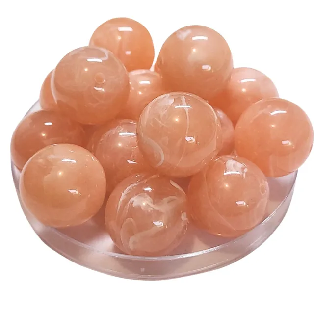 ARTSHOP Boules 24MM 365 Perle acrylique Saumon marbré x10