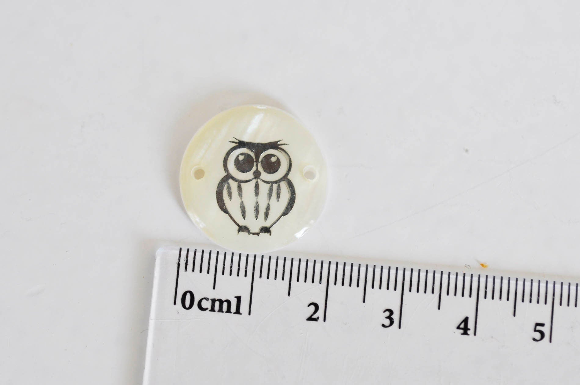 Gingerlily Pendentif nacre chouette G1077 20mm lot de 10
