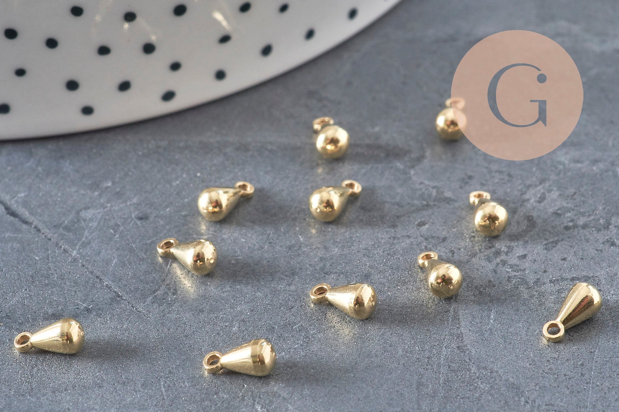 Gingerlily G11282 gouttes finition laiton brut 8 mm x50