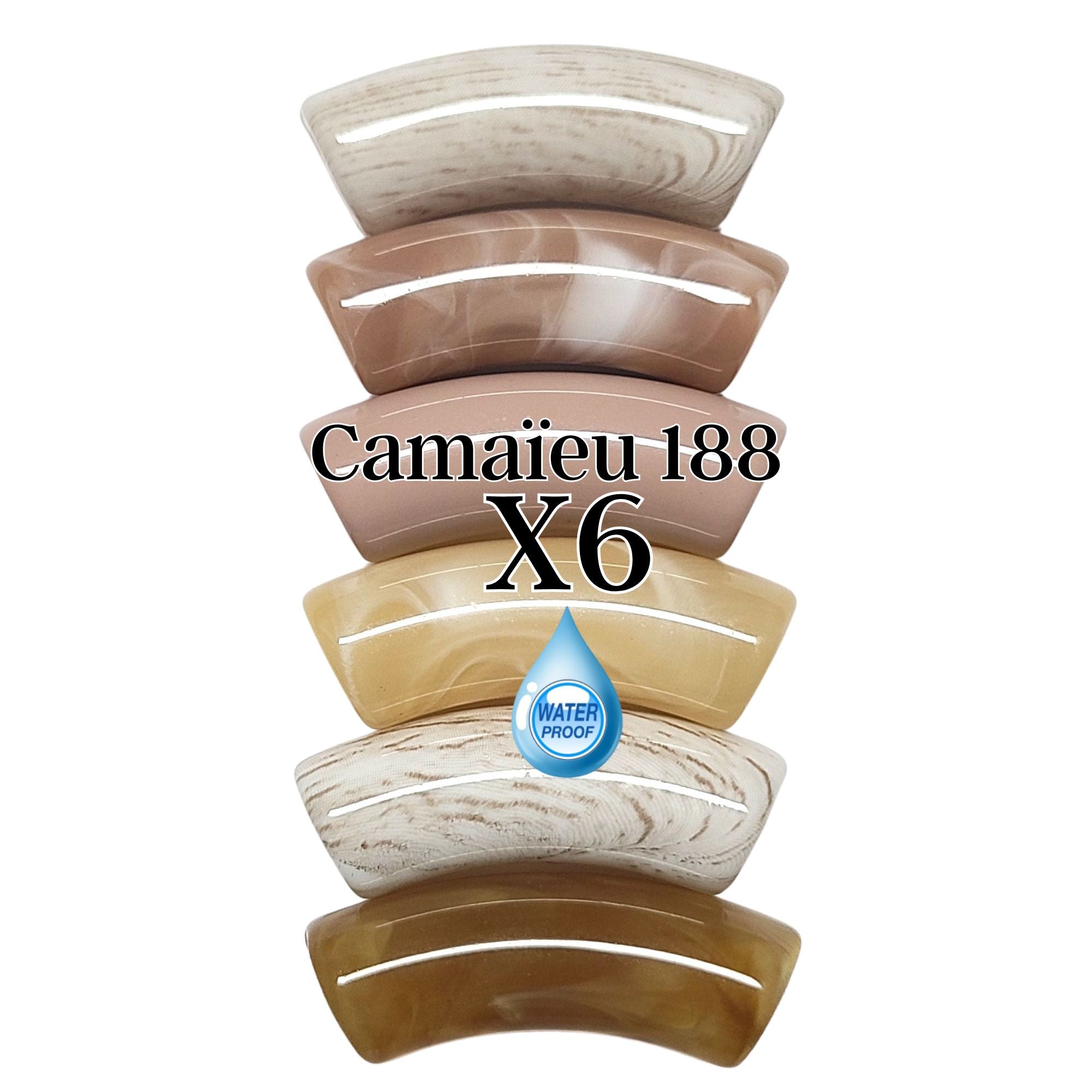 ARTSHOP Camaïeu 188 perles tubes 12 mm marron x6