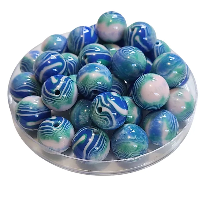 ARTSHOP Boules 16MM 342 perle acrylique Swirl turquoise 16MM x1