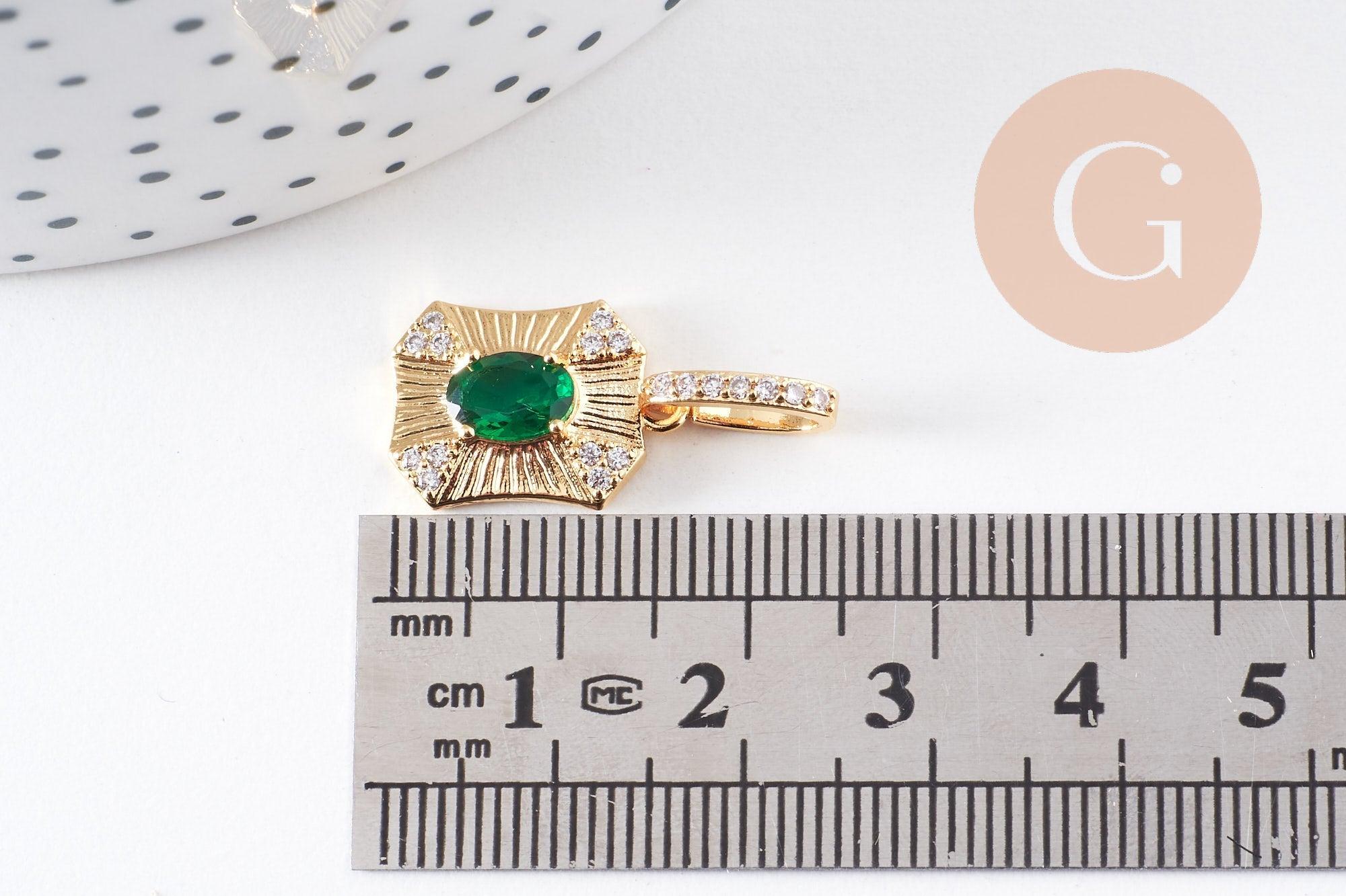 Gingerlily Pendentif octogone G10081 breloque zircon 25mm x1