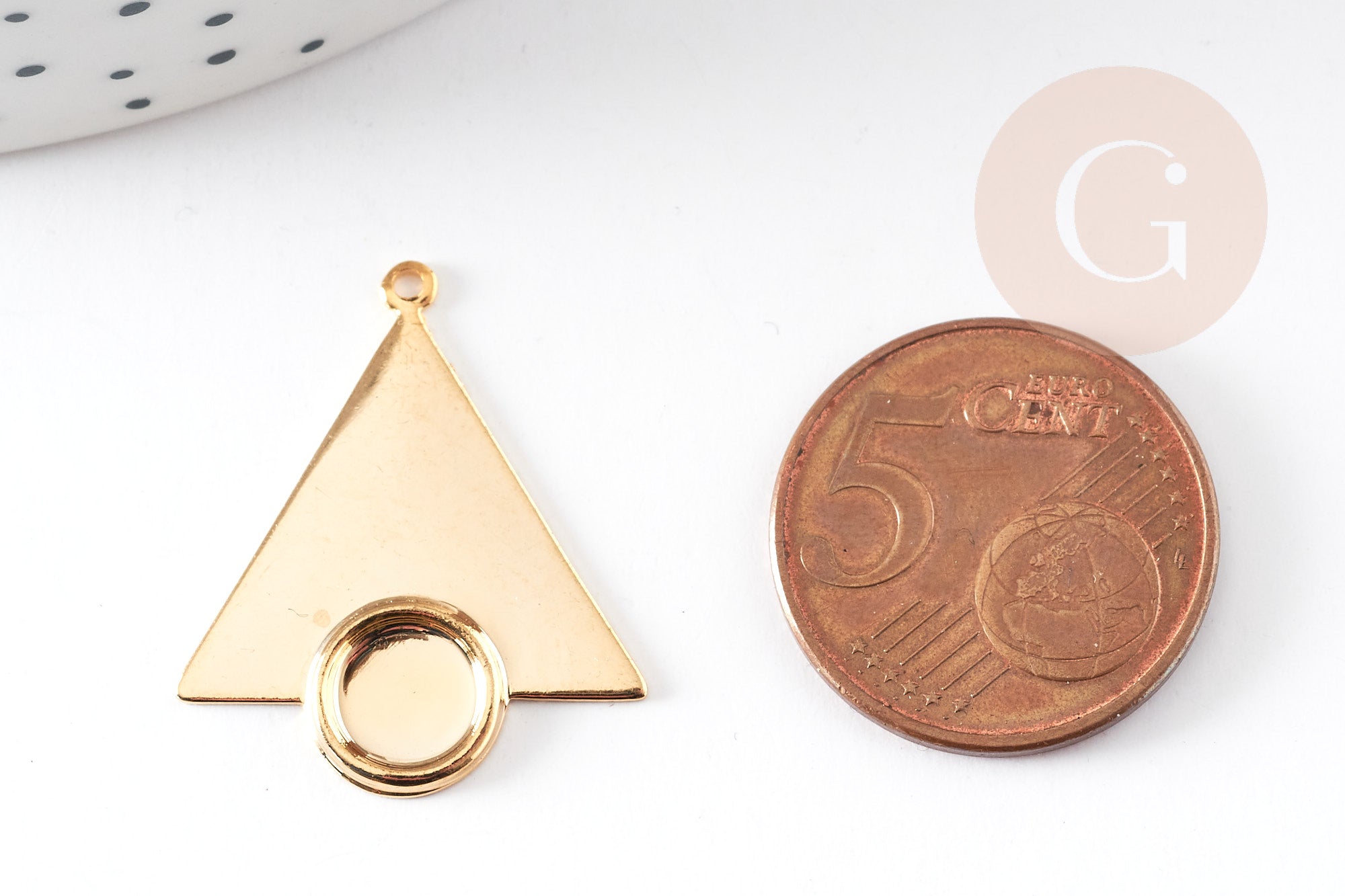 Gingerlily Perles G3434 pendentif triangle doré lot 2 sans nickel