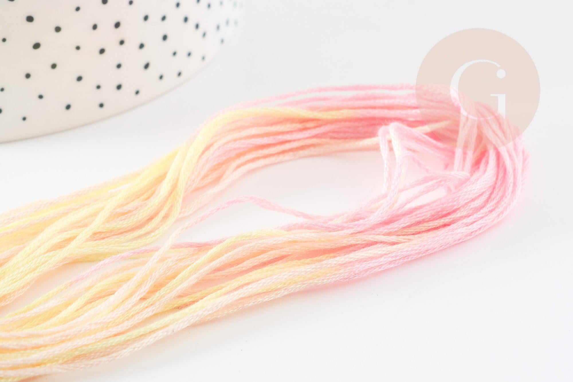 Gingerlily G9356 fil à broder dégradé jaune rose 8m
