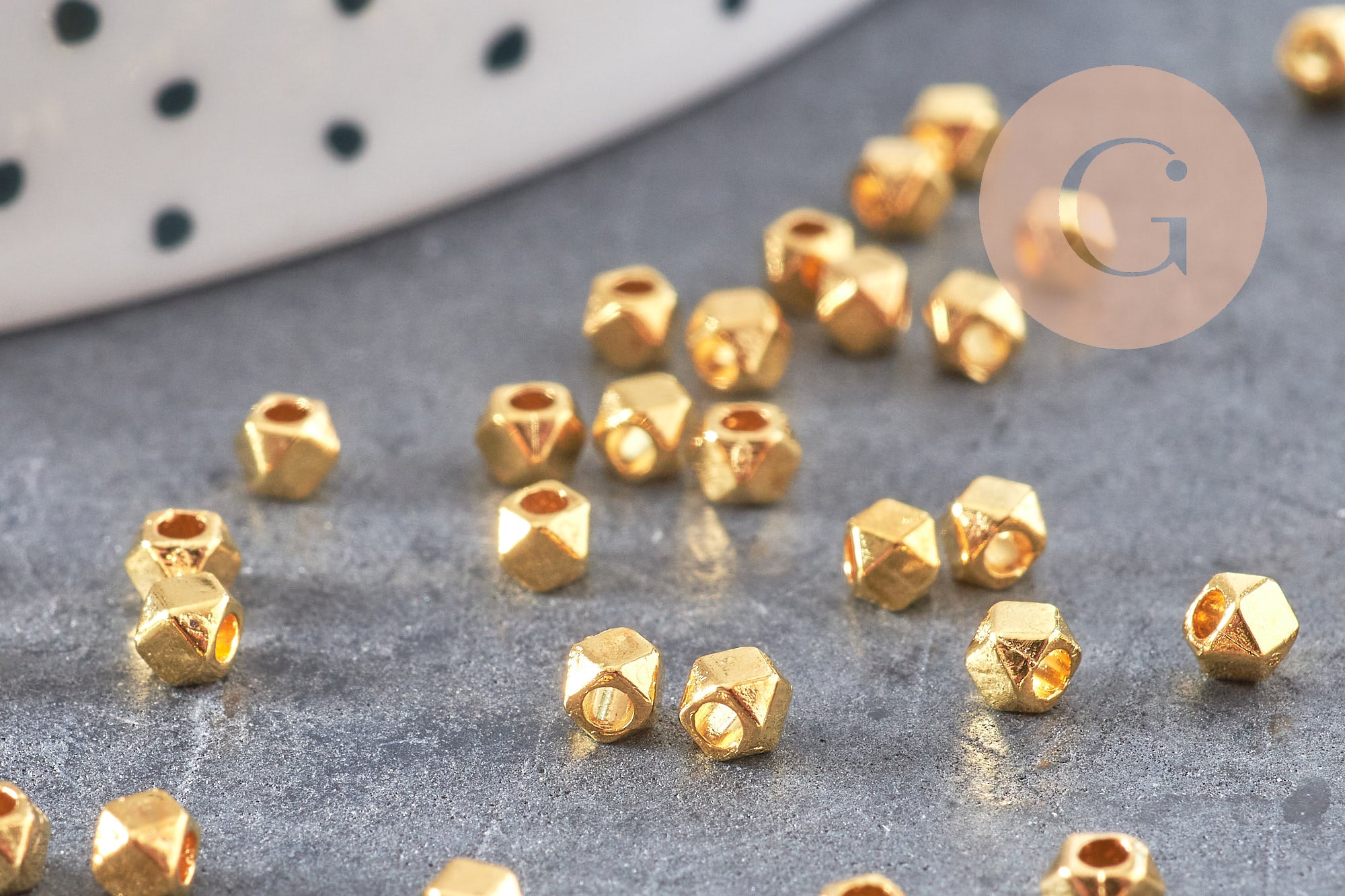 Gingerlily G10809 perles intercalaires hexagone doré 3,5 mm x50